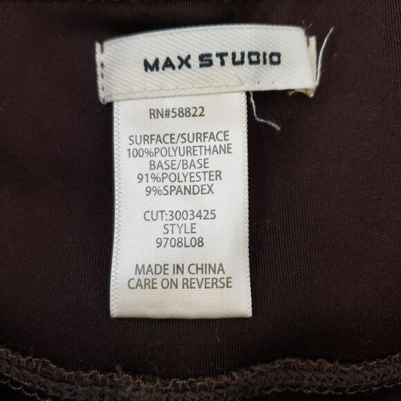 Max Studio Faux Leather Distressed Pattern Leggings Size Small (est) - Picture 3 of 5